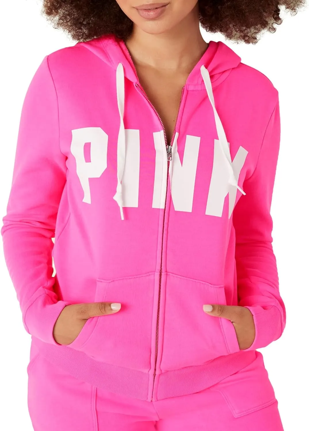 Victoria's Secret Women's PINK Logo Full Zip-up Sweatshirt (XS-XXL)