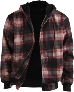 Winter Heavy Warm Sherpa Lined Fleece Plaid Flannel Jacket Men Plus Size S-5XL Big&Tall Mens Coat
