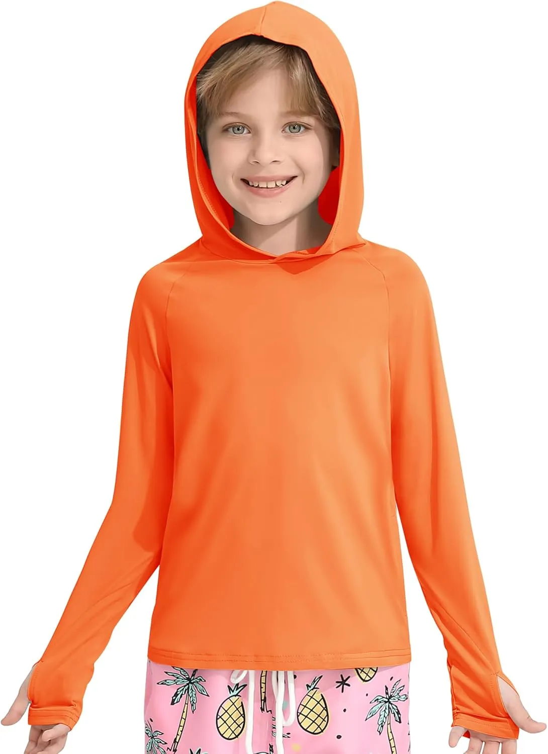 WISREMT Girls Boys Neon Shirt UPF 50  Rash Guard Long Sleeve Athletic Hoodie Sweatshirt Quick Dry Swim Cover Up Sun Shirts