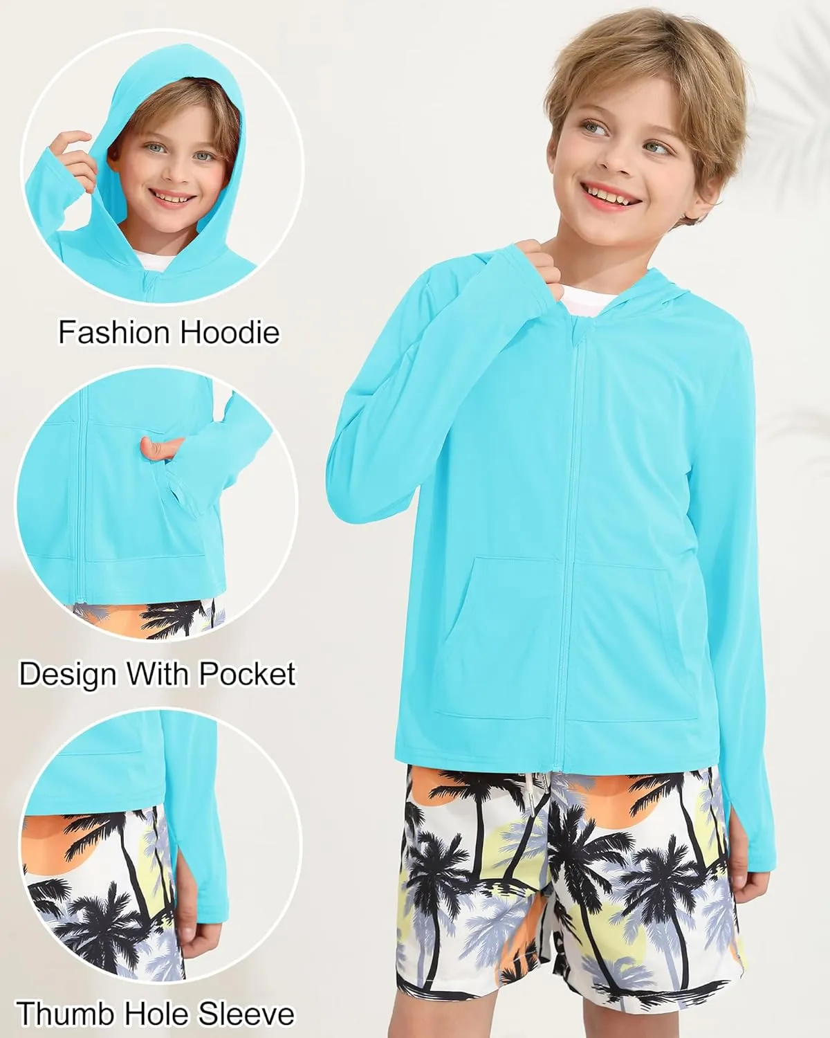 WISREMT Girls Boys Neon Shirt UPF 50  Rash Guard Long Sleeve Athletic Hoodie Sweatshirt Quick Dry Swim Cover Up Sun Shirts