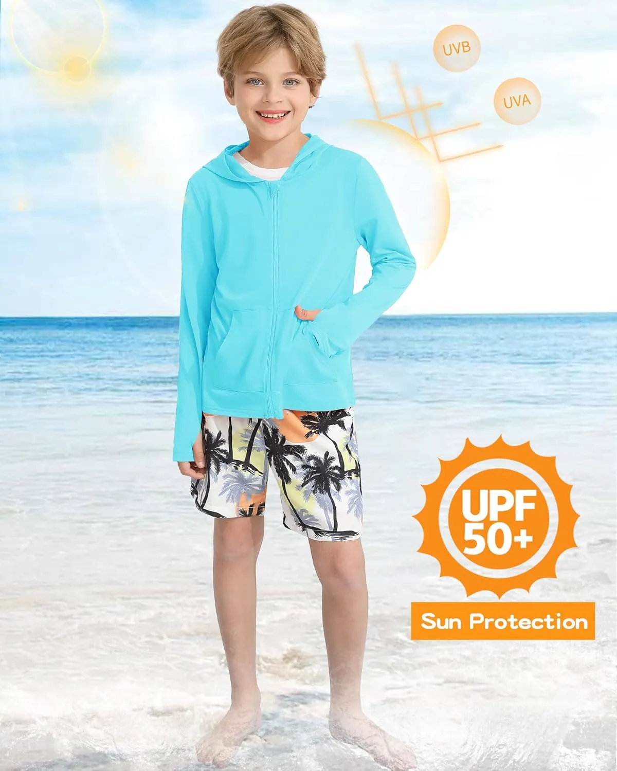 WISREMT Girls Boys Neon Shirt UPF 50  Rash Guard Long Sleeve Athletic Hoodie Sweatshirt Quick Dry Swim Cover Up Sun Shirts