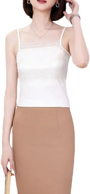 Women Lace Tank Top Summer Sleeveless Slim Casual Vest Lightweight Beach Party Camisole