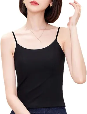 Women Vintage Ribbed Camisole Summer Sleeveless Slim Streetwear Lightweight Casual Tank Tops