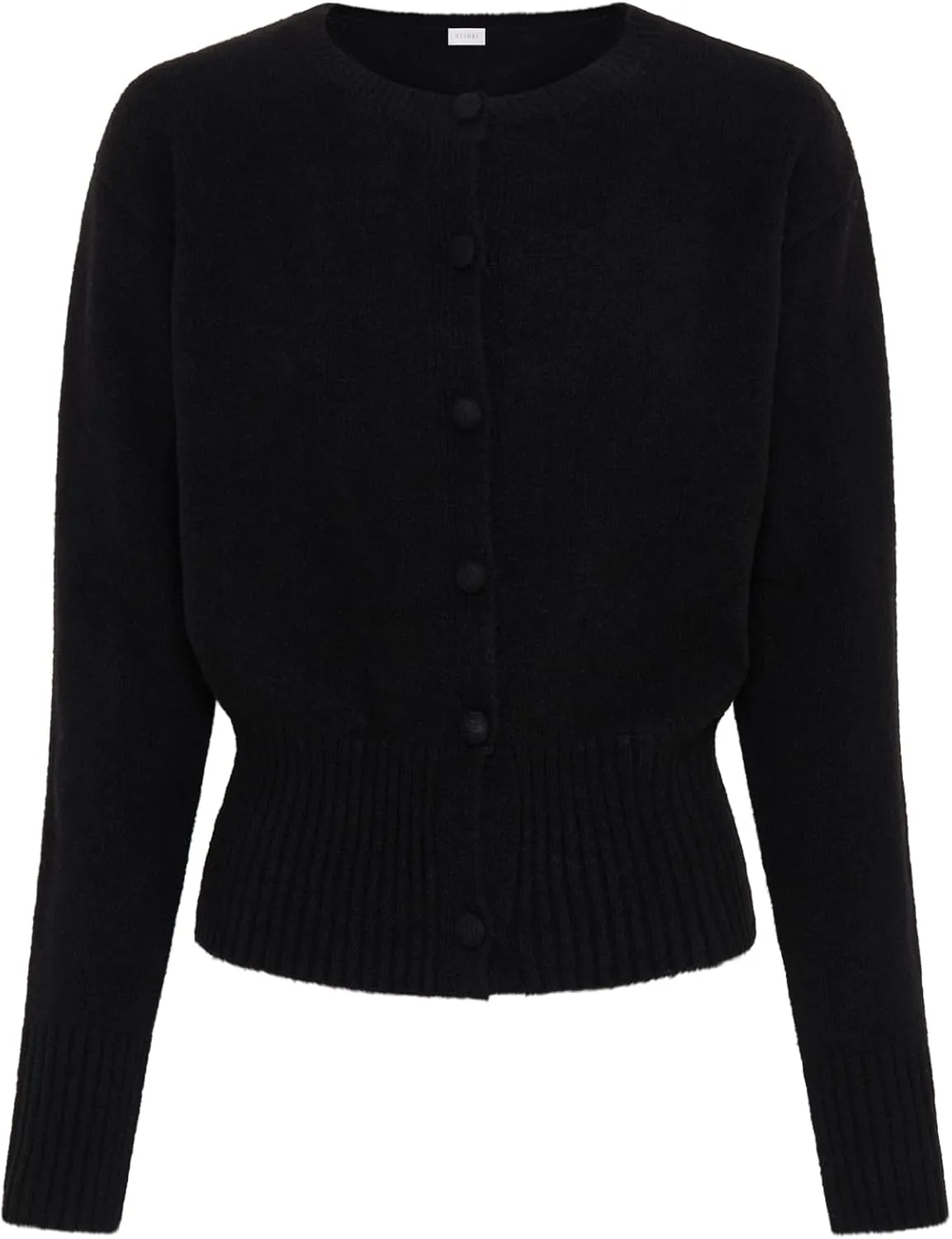 Women Y2k Open Front Sweater Long Sleeve Crewneck Crop Cardigan Cute Button Down Knit Pullover Tops Streetwear