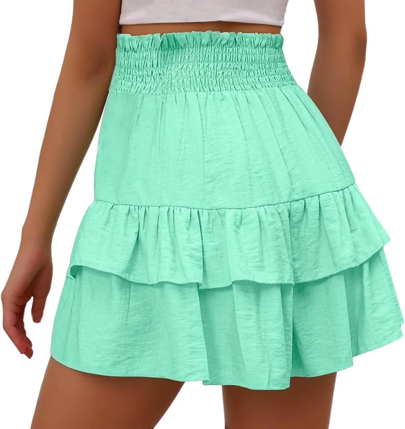 Womens Athletic Skort Elastic Waist Skorts High Waisted Skort Plus Size Summer Skort Casual Tennis Skort for 2024