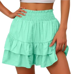 Womens Athletic Skort Elastic Waist Skorts High Waisted Skort Plus Size Summer Skort Casual Tennis Skort for 2024