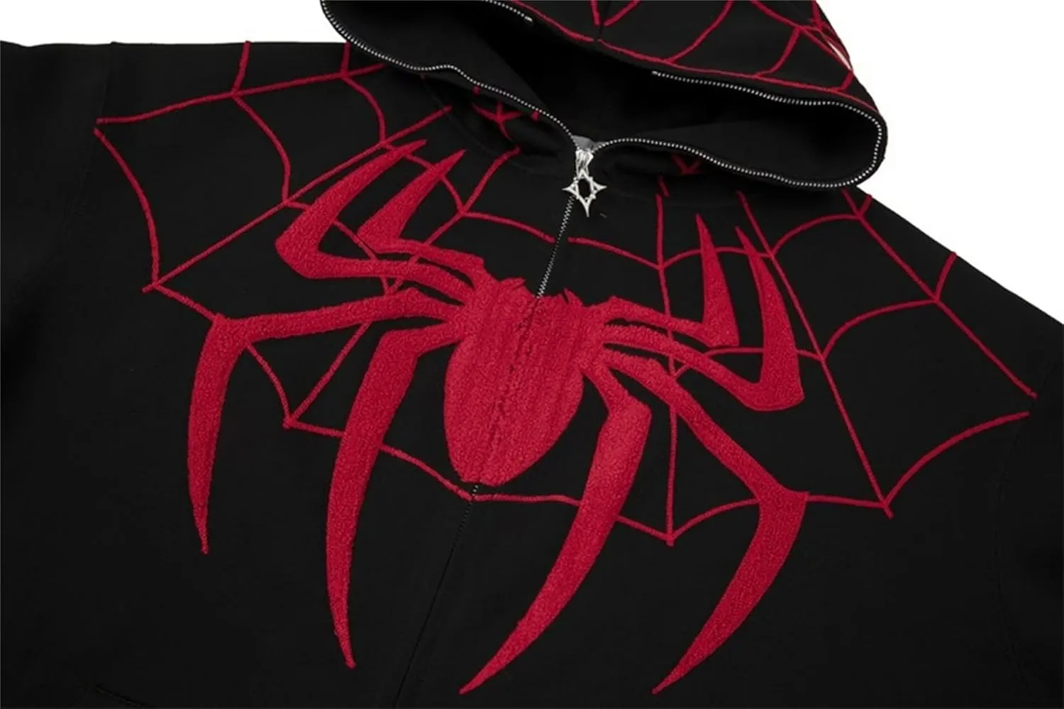 Womens Fashion Y2K Hoodies Long Sleeve Full Zip Up Sweatshirts Halloween Spider Graphic Oversize Pullover Goth Jacket