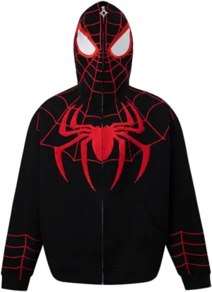 Womens Fashion Y2K Hoodies Long Sleeve Full Zip Up Sweatshirts Halloween Spider Graphic Oversize Pullover Goth Jacket
