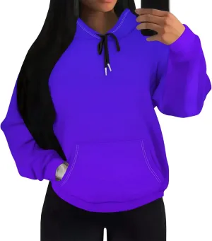 Womens Hoodies Long Sleeve Winter Sweatshirts with Pockets Loose Pullover Teen Girls Tops Outfits Fashion Y2k Clothes