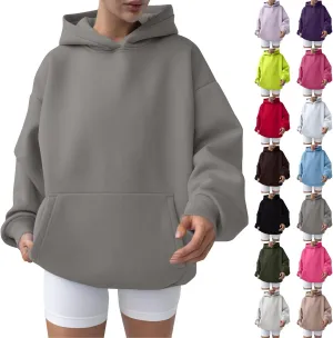 Womens Hoodies Y2k Oversized Sweatshirt Trendy Long Sleeve Fleece Hoodies Winter Fall Comfort Pullover with Pocket