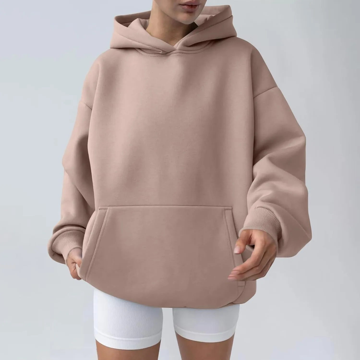 Womens Hoodies Y2k Oversized Sweatshirt Trendy Long Sleeve Fleece Hoodies Winter Fall Comfort Pullover with Pocket