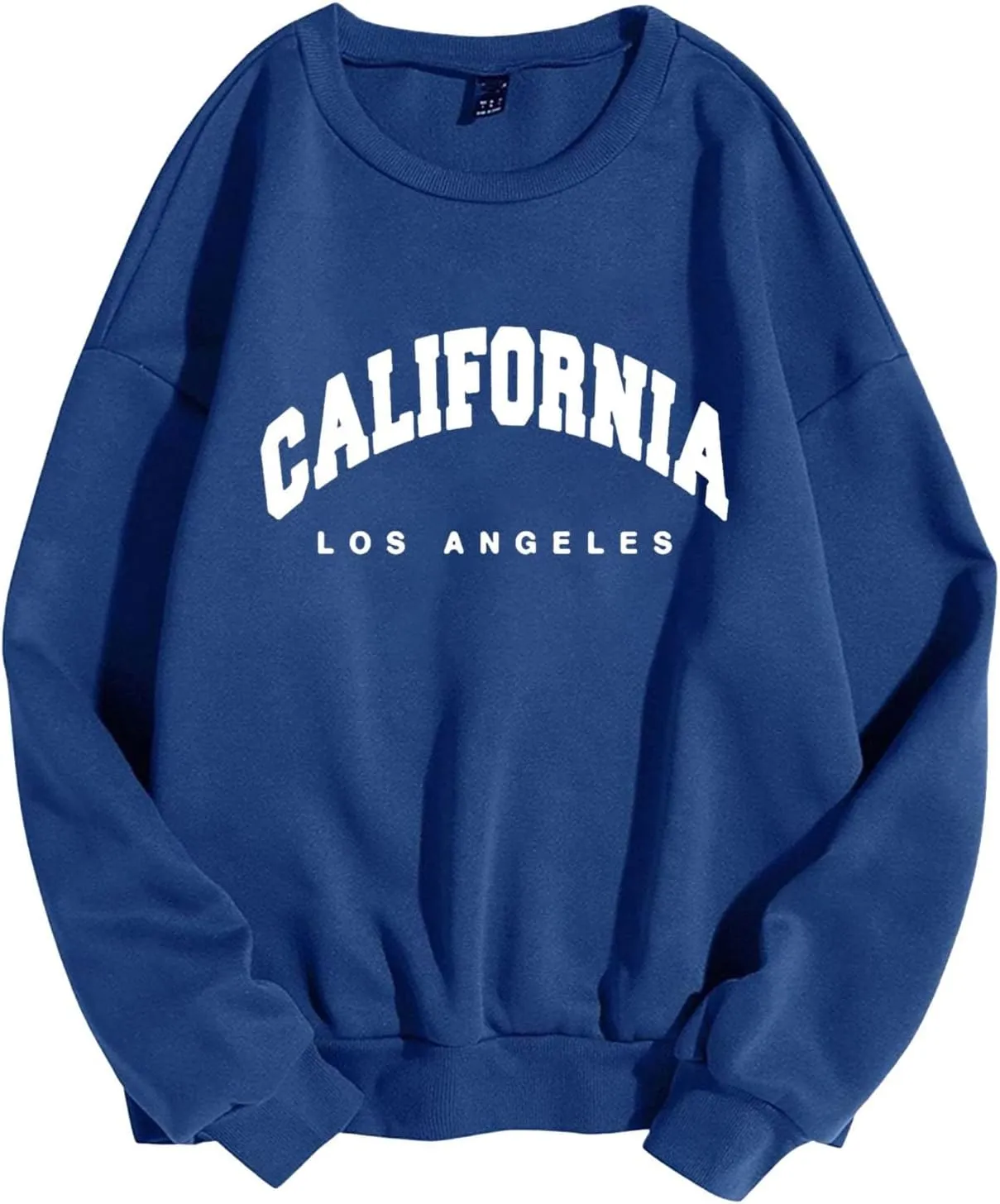 Women's Letter Graphic Print Sweatshirt Cute Los Angeles Oversized Pullover Crewneck Long Sleeve Tops for Teen Girls