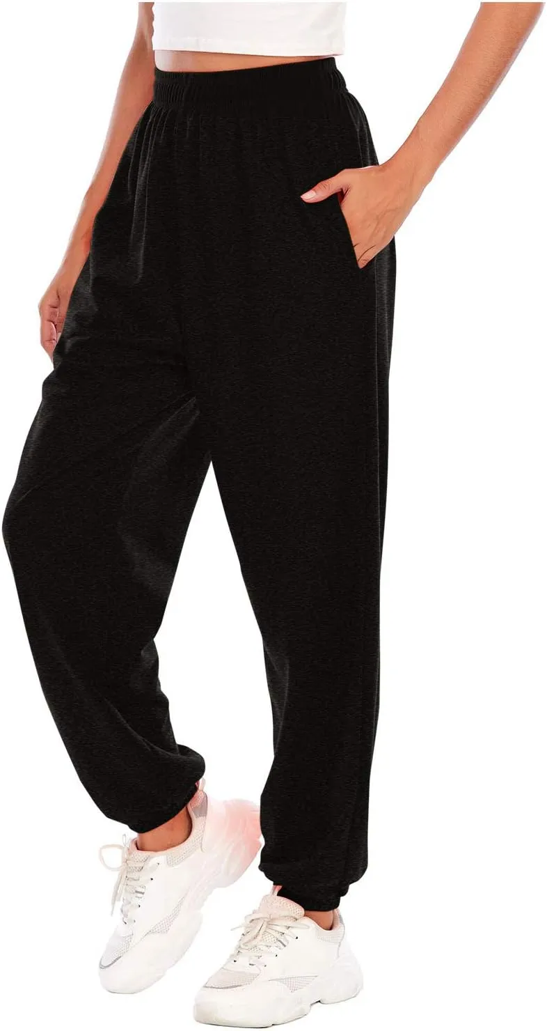 Womens Linen Blend Summer Print Palazzo Pants High Waist Wide Leg Loose Fit Pants Work Business