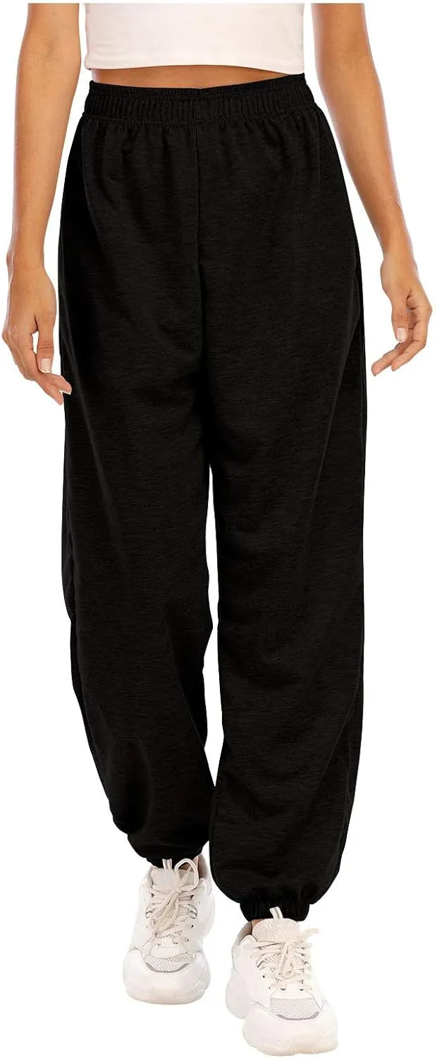 Womens Linen Blend Summer Print Palazzo Pants High Waist Wide Leg Loose Fit Pants Work Business
