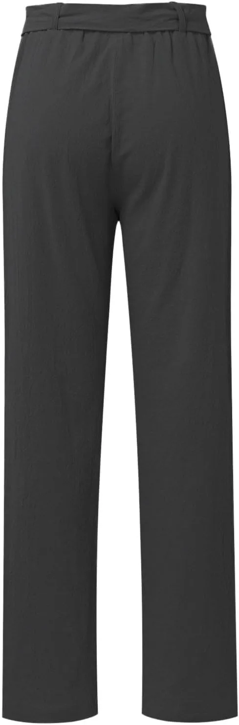 Women's Linen Blend Summer Solid Palazzo Pants High Waist Straight Plus Size Palazzo Lounge Pants Vacation