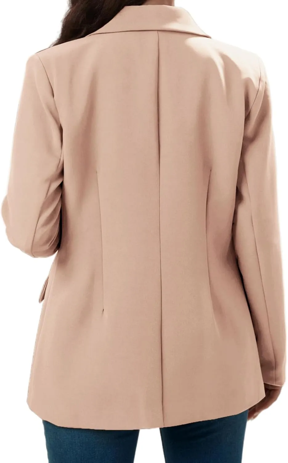 Women's Long Slleve Notch Lapel Work Suit Blazers Open Front Causal Jacket Outwear with Pockets