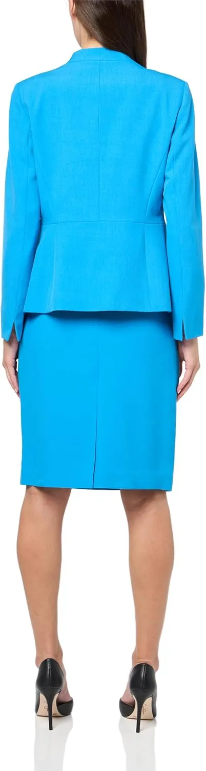 Women's Petite Two Button Blazer & Slim Skirt, 2pc Set