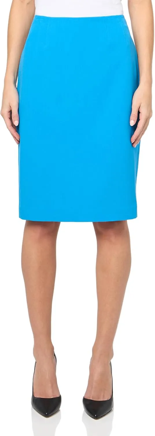 Women's Petite Two Button Blazer & Slim Skirt, 2pc Set