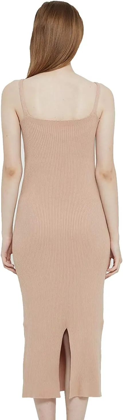 Women's Sleeveless Sweater Dress Knit Slim V Neck Bodycon Midi Stretchable Elasticity Slim Fits