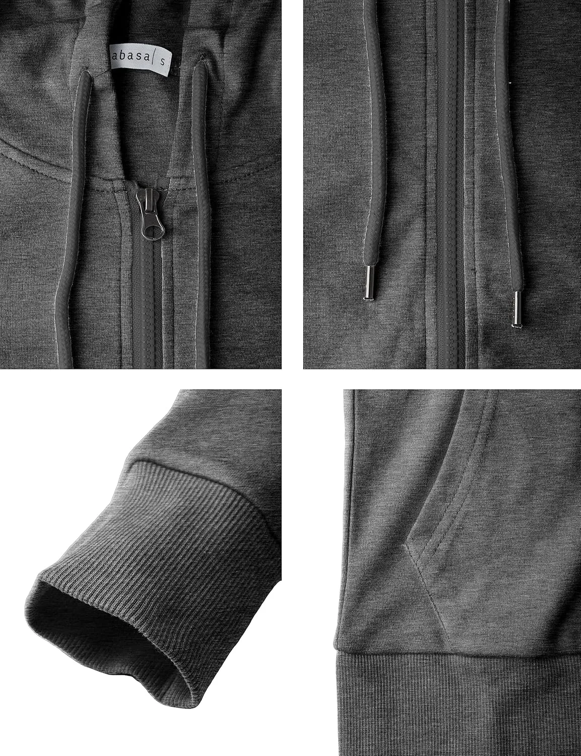 Women's Slim Fit Zip Up Hoodie Lightweight Long Sleeve Kangaroo Pocket Basic Casual wear