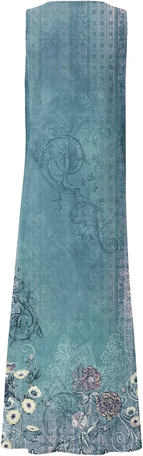 Women's Summer Cotton Linen Long Dress Sleeveless Elegant Flowy Dresses Plus Size Loose Sundress with Pockets