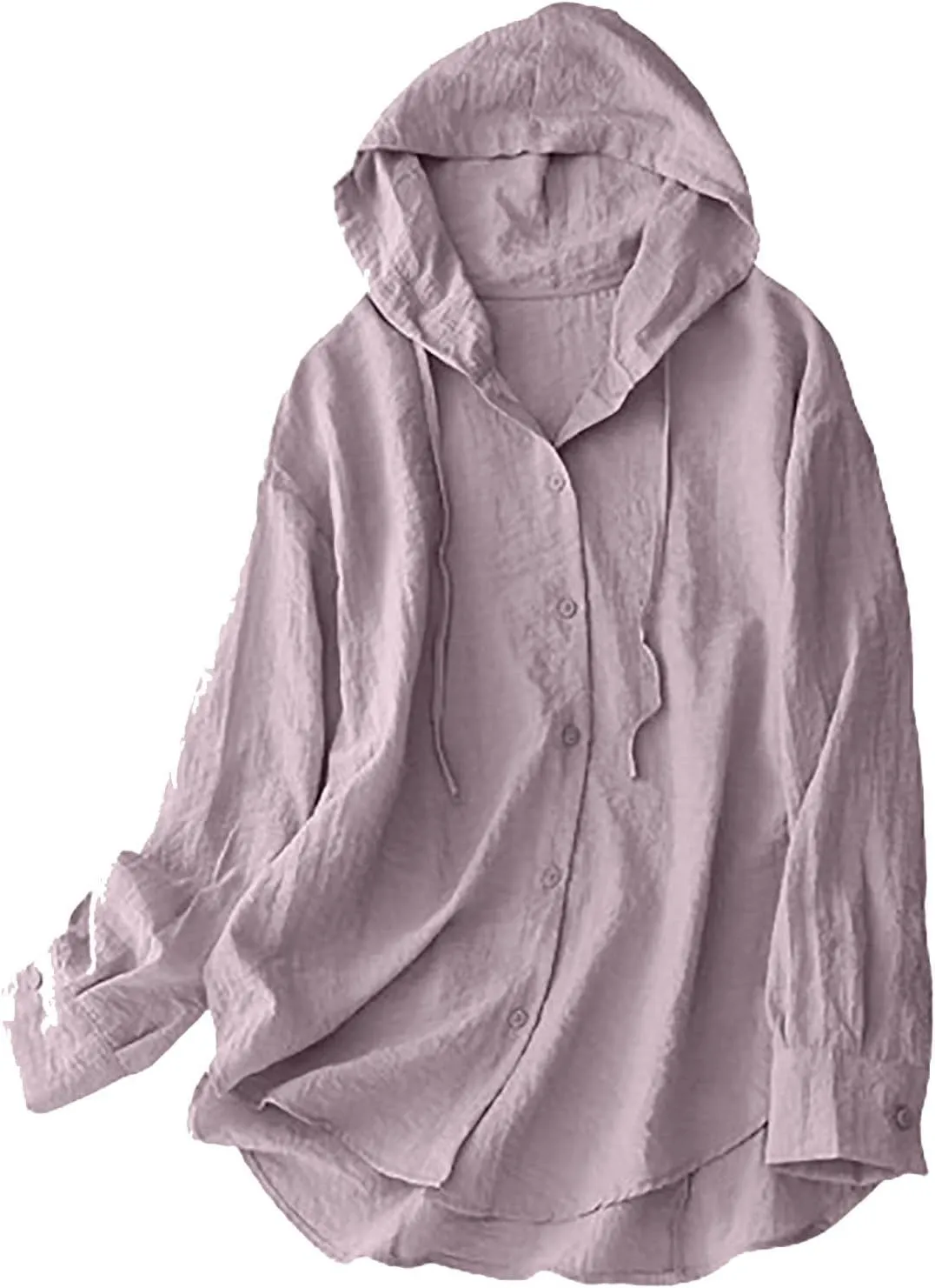 Women's Sun Protection Hoodie Long Sleeve Cotton Linen Jacket Lightweight Swim Beach Travel Cover Up Shirts