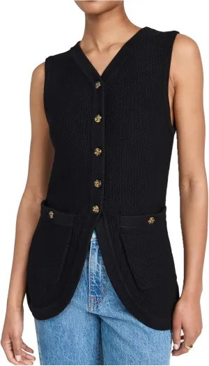 Women's Sweater Vest Sleeveless Cardigan V-neck Button Down Knit Sweater Tops 2025 Spring Summer Trendy Outfits