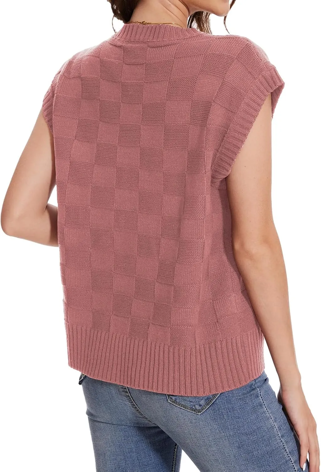 Womens Sweaters Sleeveless Summer Tank Tops Casual Knit Sweater Vest Crewneck Loose Fit Pullover 2025
