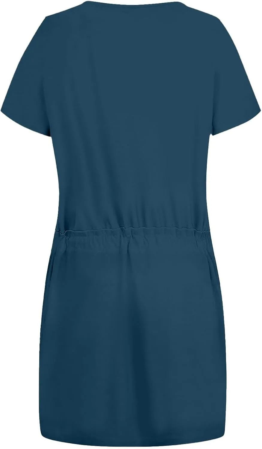 XOWRTE Women's Summer Tie Dresses 2025 Beach Casual Deep V Neck Loose Sundress Ruffle Sleeve Mini Dress A-Line Tunic Dress