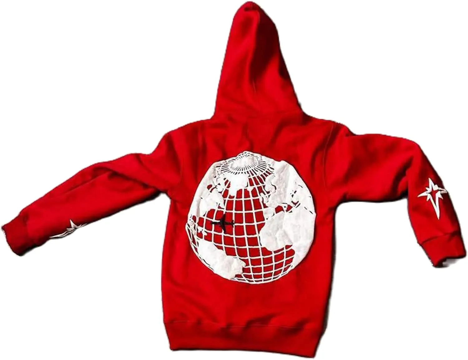 Y2K Zip Up Hoodie for Men Women Star Graphic Letter Print Long Sleeve Sweatshirt Aesthetic Oversized Harajuku Jacket