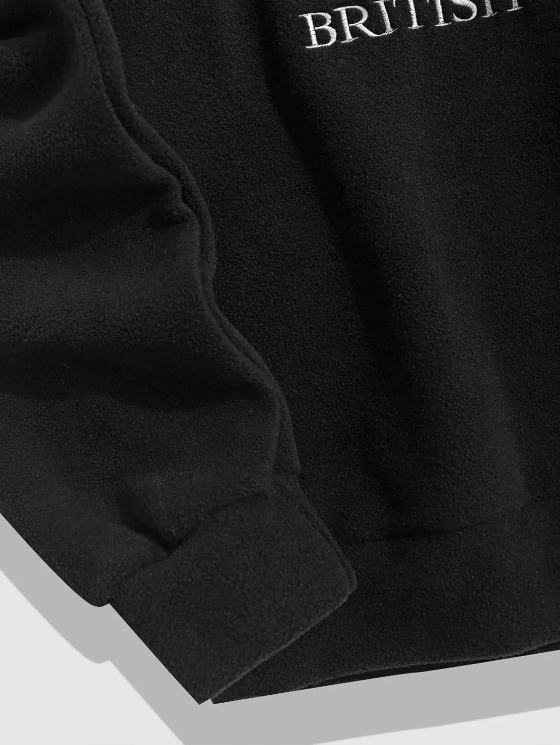 ZAFUL Men's Hooded Sweatshirt, Letter Mountain Graphic Embroidery Plush Fleece Casual Drawstring Pullover Hoodie