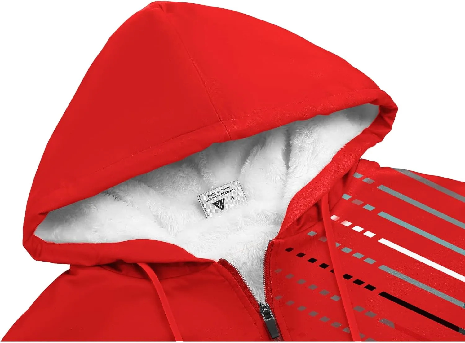 ZITY Winter Jackets for Men Graphic Design Print Heavyweight Hooded Sweatshirt Warm Sherpa Lined Coats