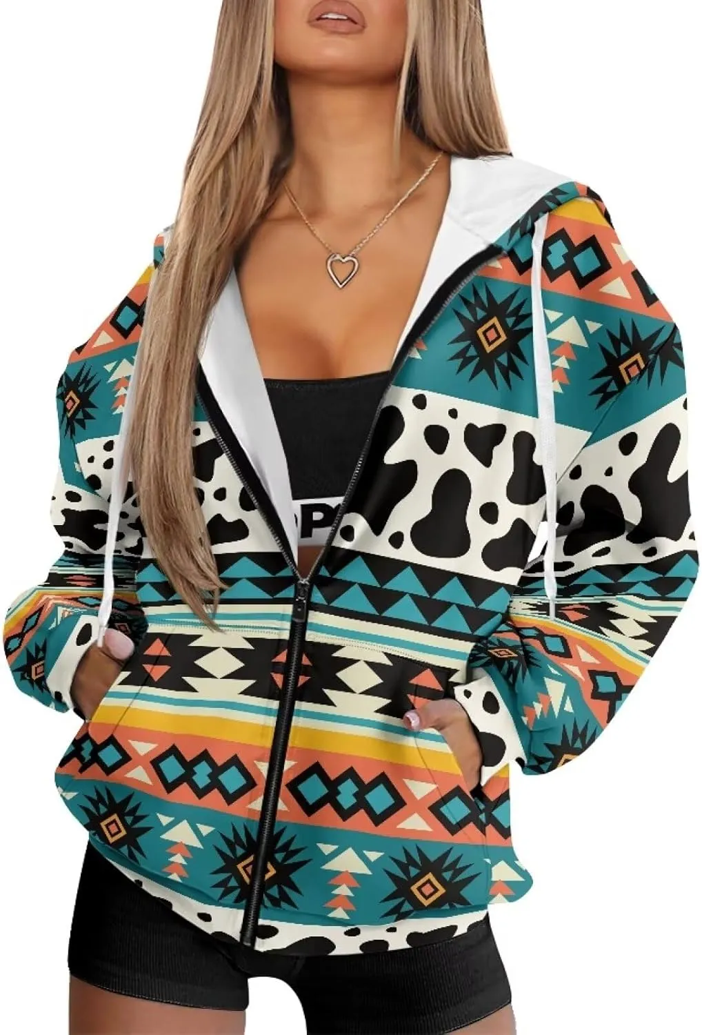 ZOUTAIRONG Hoodies for Women Zip Up Hoodie Oversize Sweatshirt Womens Jackets with Pocket