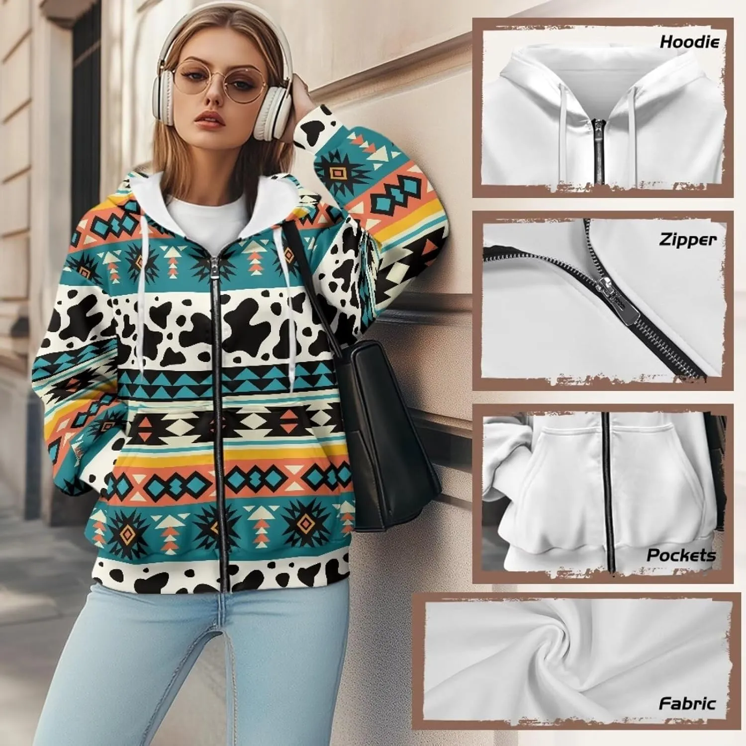 ZOUTAIRONG Hoodies for Women Zip Up Hoodie Oversize Sweatshirt Womens Jackets with Pocket
