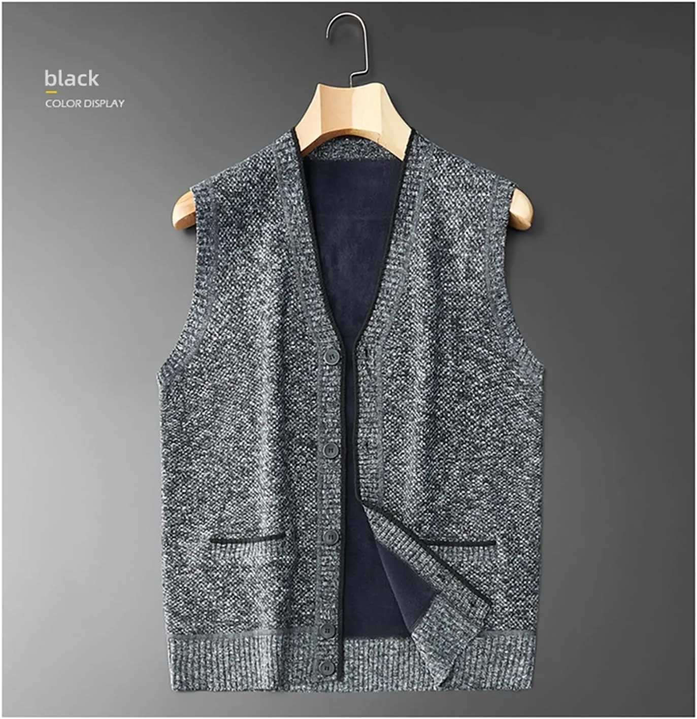 ZZSRJ Mens Jacket Sleeveless Vest Winter Fashion Casual Slim Coat Clothing Vests Cotton-Padded Men Vest Waistcoat Big Size (Color : 01, Size : XX-Large)